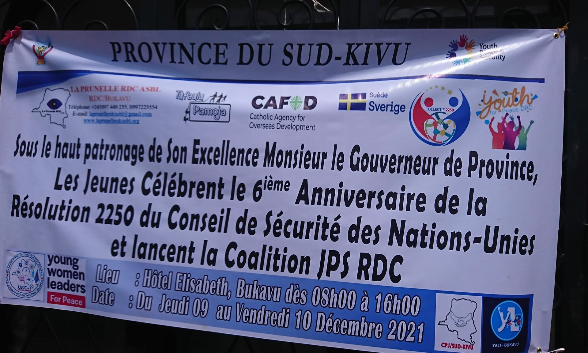 Sud-Kivu : avec La Prunelle RDC, des jeunes célèbrent le 6ème anniversaire de la Résolution 2250 des Nations-Unies