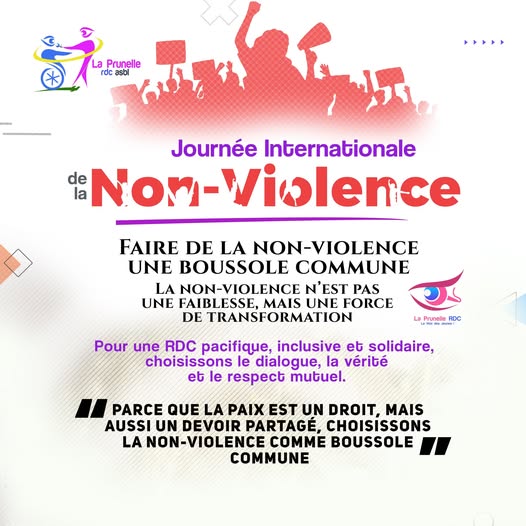 RDC : La Prunelle RDC appelle à faire de la non-violence une boussole commune