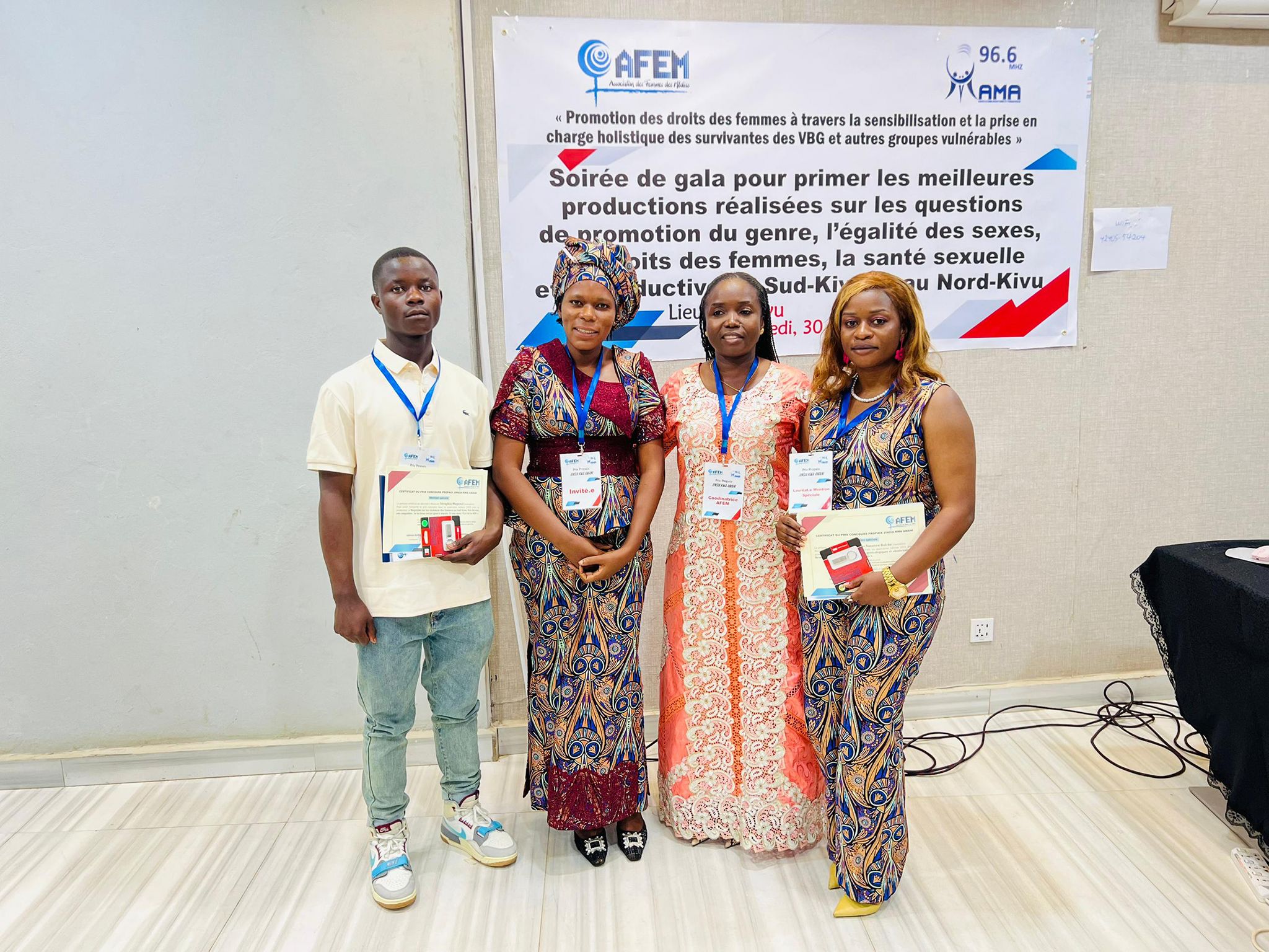 Bukavu : deux journalistes de La Prunelle RDC parmi le top 10 du concours Propaix “Jinsia kwa Amani” de AFEM